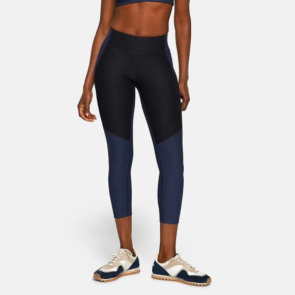 OUTDOOR VOICES Warmup 3/4 Leggings in Navy and Black Size Small - Picture 1 of 9